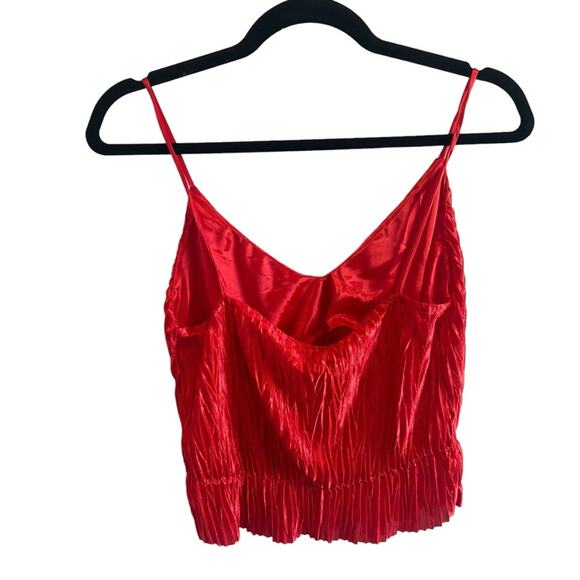 NWT Zara Crinkled Peplum Crop Top Size M NWT Red - Picture 3 of 7